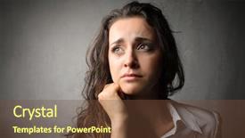  Presentation with woman crying - Cool new slides with unhappy girl - sad woman crying backdrop and a tawny brown colored foreground