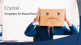  Presentation with unhappy - Slide set featuring unhappy-man-employee-with-box background and a white colored foreground