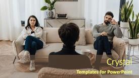  Presentation with family therapy - Slide deck having unhappy-married-couple-in-quarrel background and a tawny brown colored foreground