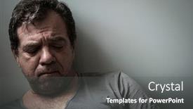  Presentation with depression - Audience pleasing PPT layouts consisting of unhappy-sad-man-in-depression backdrop and a dark gray colored foreground