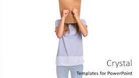  Presentation with tears - Slide set having unhappy-teen-girl-with-paper background and a white colored foreground