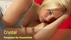  Presentation with sad teen - PPT theme consisting of unhappy teenage girl background and a tawny brown colored foreground