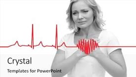  Presentation with unhappy - Theme with unhappy woman suffering from heartache background and a white colored foreground