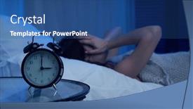  Presentation with unhappy - Colorful presentation design enhanced with unhappy-woman-with-insomnia-lying backdrop and a ocean colored foreground