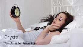  Presentation with horror - Amazing slide set having unhappy-young-woman-with-horror backdrop and a light gray colored foreground