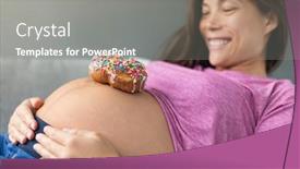  Presentation with cravings - Presentation theme enhanced with unhealthy-food-during-pregnancy-sugar background and a gray colored foreground