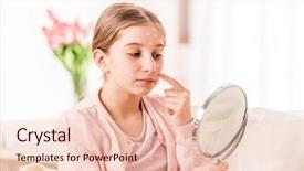  Presentation with virus - Presentation consisting of unhealthy girl with chickenpox virus background and a lemonade colored foreground