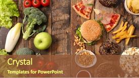  Presentation with healthy food - Amazing PPT theme having unhealthy or healthy food backdrop and a tawny brown colored foreground