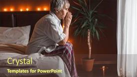  Presentation with grandma - Theme with unhealthy-senior-elderly-retired-woman background and a tawny brown colored foreground