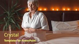  Presentation with older woman - Presentation featuring unhealthy-senior-woman-sitting background and a tawny brown colored foreground