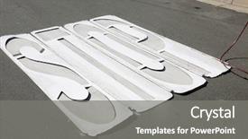  Presentation with stop signs - Presentation design featuring unidentifiable department of transportation workers background and a gray colored foreground