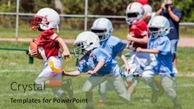  Presentation with kids playing - Beautiful presentation design featuring unidentifiable-kids-playing-american-flag backdrop and a seafoam green colored foreground
