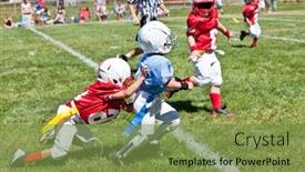  Presentation with kids playing - Presentation theme enhanced with unidentifiable-kids-playing-american-flag background and a seafoam green colored foreground