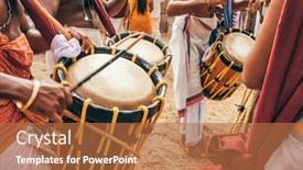  Presentation with india festival - Beautiful theme featuring unidentified-indian-men-play-traditional backdrop and a red colored foreground