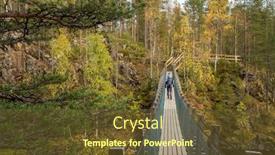  Presentation with crossing bridge - Beautiful PPT layouts featuring unidentified-man-walks backdrop and a tawny brown colored foreground