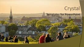  Presentation with old people - Slide set enhanced with unidentified-people-engoying-sunset background and a lemonade colored foreground