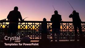  Presentation with turkish - PPT theme having unidentified-turkish-fishermen-silhouette background and a wine colored foreground