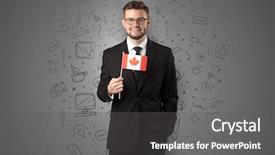  Presentation with symbol - Cool new PPT theme with unification - businessman with office symbol concept backdrop and a gray colored foreground