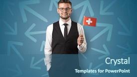  Presentation with flag of iran - Cool new presentation with unification - cheerful elegant boy standing backdrop and a ocean colored foreground