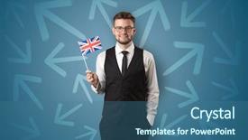  Presentation with srilanka flag - Presentation design having unification - cheerful elegant boy standing background and a ocean colored foreground