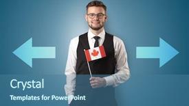  Presentation with target or goals - Presentation theme enhanced with unification - handsome young boy choosing target background and a ocean colored foreground