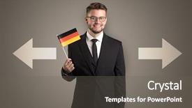  Presentation with target or goals - Presentation theme featuring unification - handsome young boy choosing target background and a gray colored foreground