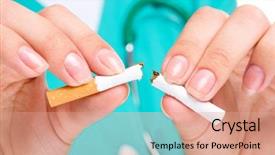  Presentation with quit - Audience pleasing slide deck consisting of uniform breaks cigarette quit backdrop and a coral colored foreground