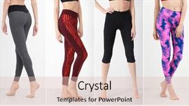  Presentation with woman sport - Presentation theme featuring collage of young woman background and a lemonade colored foreground