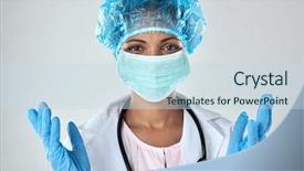  Presentation with medical procedure - PPT theme consisting of uniform getting ready for medical background and a sky blue colored foreground