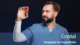  Presentation with urine - Slide set enhanced with uniform holding container with urine background and a ocean colored foreground