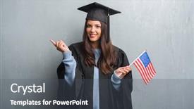  Presentation with open bible over grunge sandstone - PPT theme with uniform holding flag of america background and a  colored foreground