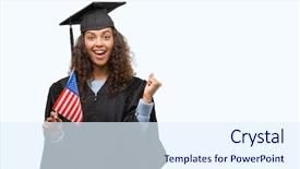  Presentation with united states and flag and eagle - PPT theme with uniform holding flag of united background and a  colored foreground