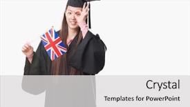  Presentation with china and united states - PPT layouts featuring uniform holding united kingdom flag background and a  colored foreground