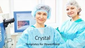  Presentation with eye surgery - PPT layouts with uniform in eye vision surgery background and a arctic colored foreground