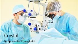  Presentation with eye surgery - Beautiful presentation design featuring uniform in front of eye backdrop and a arctic colored foreground