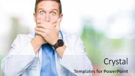  Presentation with medical concept - PPT theme having uniform over isolated background shock background and a light blue colored foreground