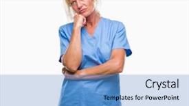  Presentation with nurse thinking - Audience pleasing PPT layouts consisting of isolated background thinking looking tired backdrop and a  colored foreground