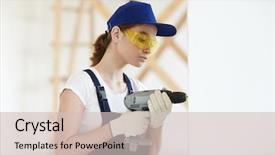  Presentation with wearing swimming goggles and cap - Audience pleasing slide set consisting of uniform protective goggles and cap backdrop and a soft green colored foreground