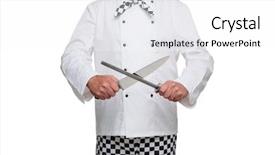  Presentation with toc chef - Cool new slides with uniform sharpening his carving knife backdrop and a  colored foreground