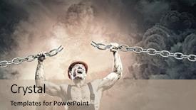  Presentation with mechanic - Audience pleasing slide deck consisting of mechanic free - strong man in uniform tearing backdrop and a mint green colored foreground