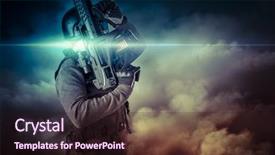  Presentation with sniper - Slide set with uniform with rifle assault background and a wine colored foreground