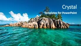  Presentation with island - PPT theme featuring uninhabited - beautiful st pierre island background and a ocean colored foreground