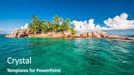  Presentation with survivor island - Cool new slide deck with uninhabited - beautiful st pierre island backdrop and a ocean colored foreground
