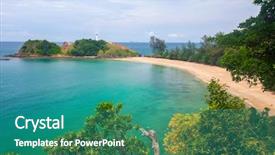  Presentation with lighthouse - Theme featuring uninhabited - lighthouse and beach national park background and a teal colored foreground