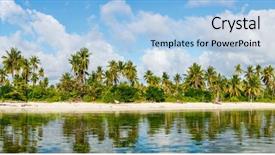  Presentation with water ocean - Audience pleasing theme consisting of uninhabited - panorama of idyllic island backdrop and a light blue colored foreground