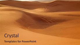  Presentation with desert - Cool new presentation design with uninhabited - red sand arabian desert near backdrop and a gold colored foreground
