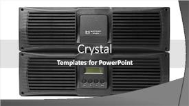  Presentation with power supply - Theme consisting of uninterruptible power supply ups with reserve battery isolated on white background and a dark gray colored foreground