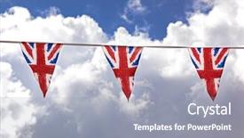  Presentation with union jack - Cool new slide deck with banderitas - union jack bunting against typical backdrop and a gray colored foreground