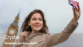  Presentation with union jack - Audience pleasing presentation design consisting of jack cell phone london england backdrop and a coral colored foreground