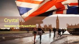  Presentation with union jack flag - Colorful presentation design enhanced with uk prepares for new elections backdrop and a red colored foreground